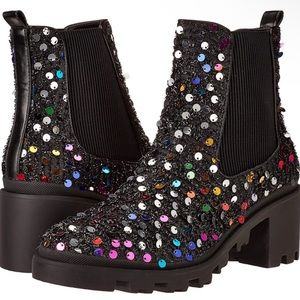 Betsey johnson rowann boots colorful sequins perfect for swifties